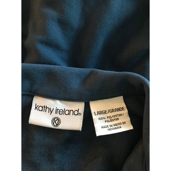 Vintage 90s‎ Blue Crop BlouseThree-Quartes Sleeves size Large - Picture 8 of 10